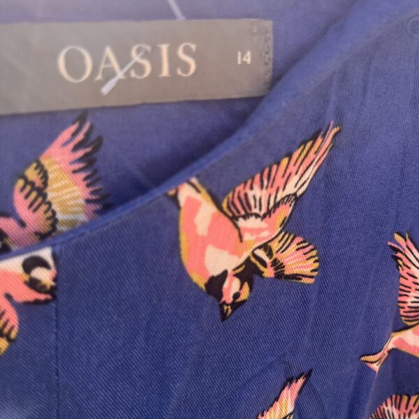 Oasis Bird Print Dress size 14 - Image 2
