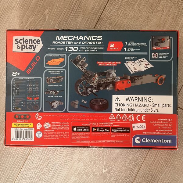 science museum mechanics roadster and dragster build 2 models clementoni sealed - Image 2