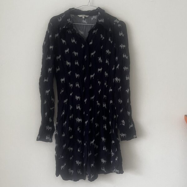 Next Zebra Print Dress - Navy -10