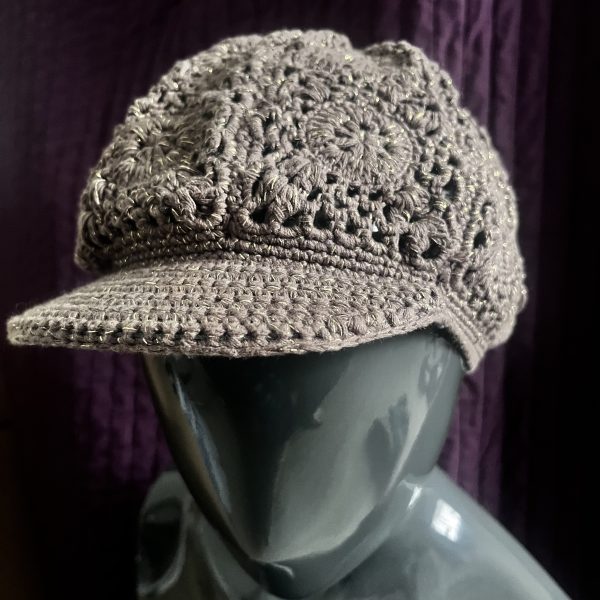 Crochet style peaked hat
